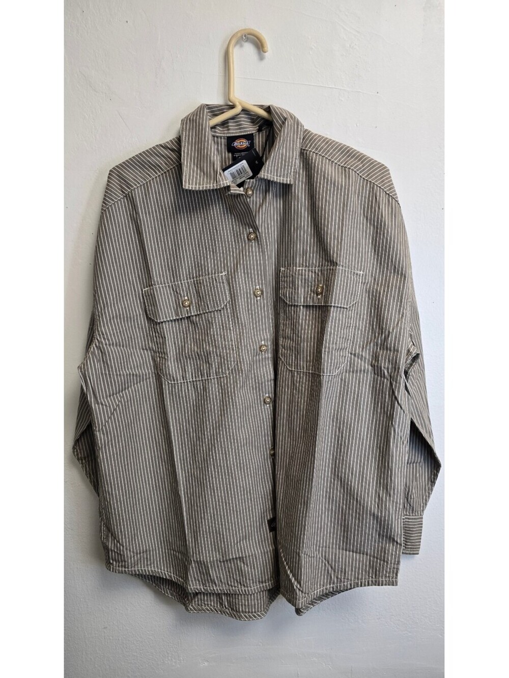 Dickies Women’s Pinstripe Work Shirt Gray